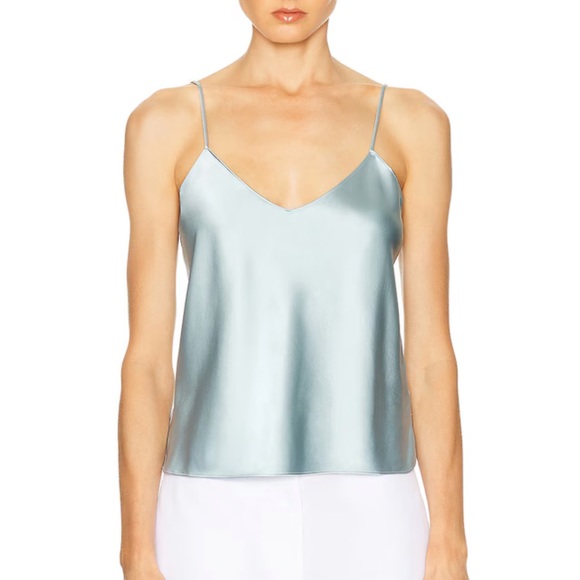 Eterne Mint Satin V-Neck Camisole - Picture 5 of 5